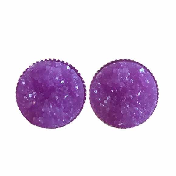 thejeweladdict Jewelry - 3 for 15🎀 purple drusy style earrings